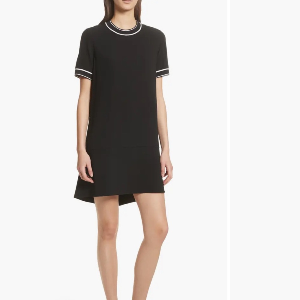 Rag and Bone Black Short Sleeve Dress with White Trim